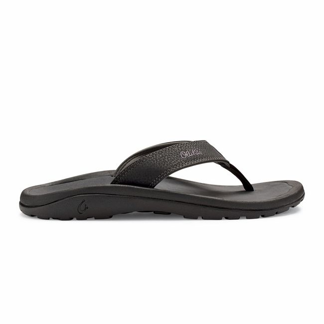 Olukai Men's Ohana Flip Flop - Black / Dark Shadow US427-061